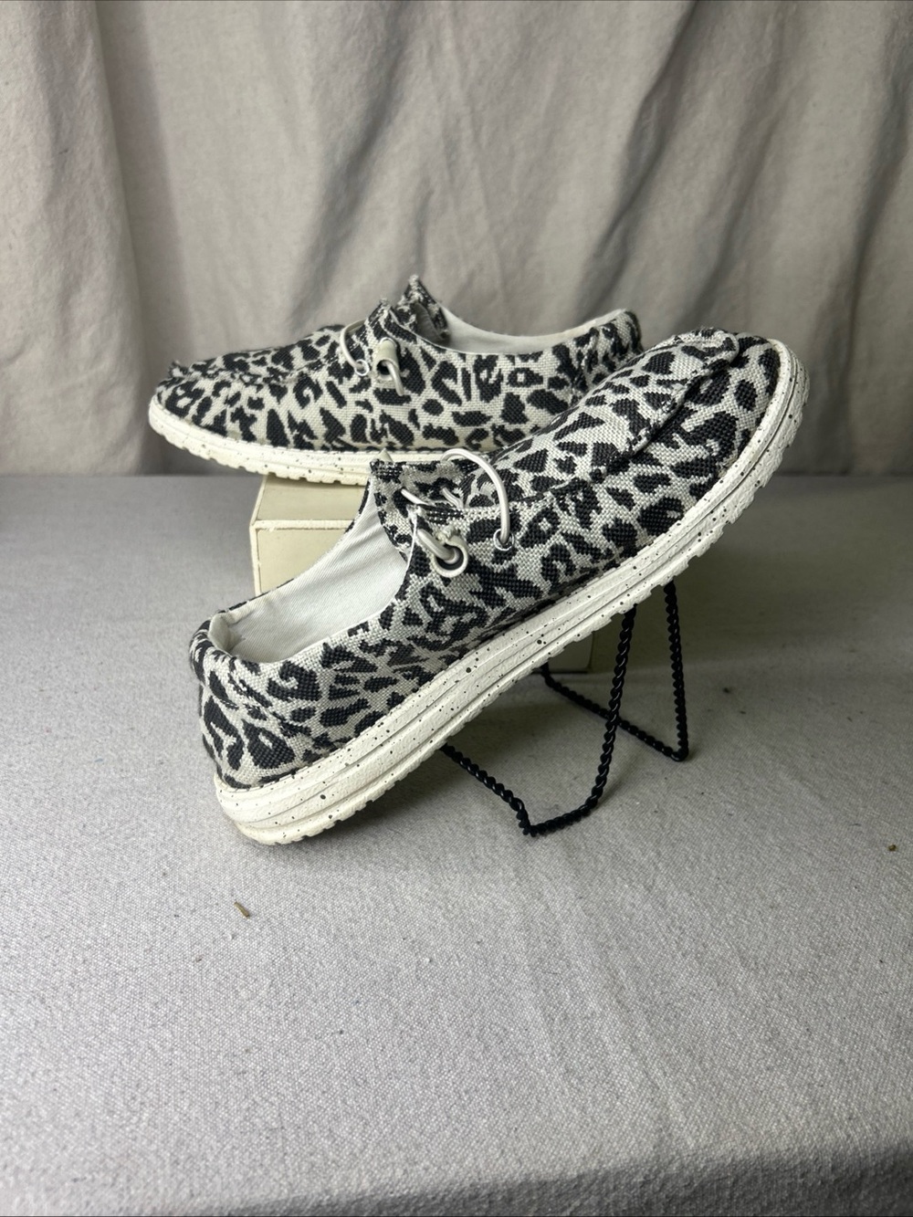 Hey Dude Women's Wendy Woven Cheetah Grey Shoes